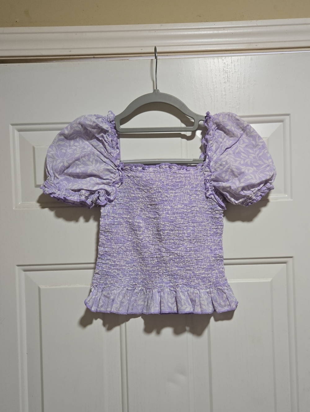 3/$10 Bundle Deals wonder nation Lilac Smocked Puff-Sleeve Top